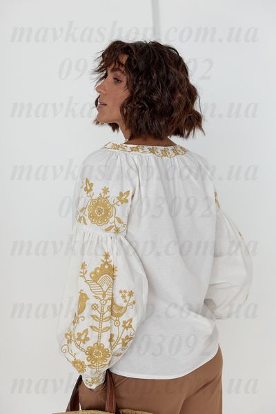 Жіноча вишиванка "Пташина пісня" 5444-БЗЗ-01 фото