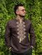 Чоловіча вишиванка &laquo;Коричнева мозаїка&raquo; 9005-КОР-01 фото 1
