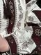 Жіноча вишиванка &laquo;Спадщина&raquo; білого кольору з шоколадно-бордовою вишивкою 1801-Б-01 фото 3